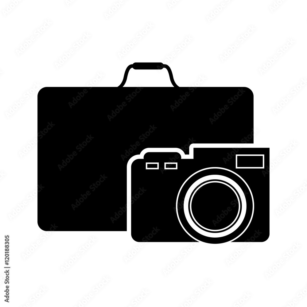 flat design travel suitcase and camera icon vector illustration flat design travel suitcase and camera icon vector illustration