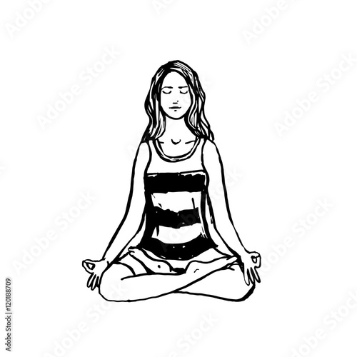 Woman / teenager in meditation eyes shut