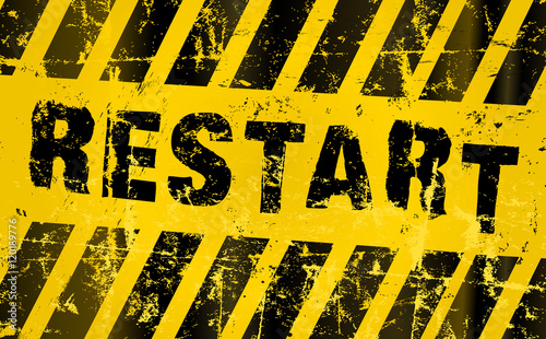 restart sign. Grungy vector