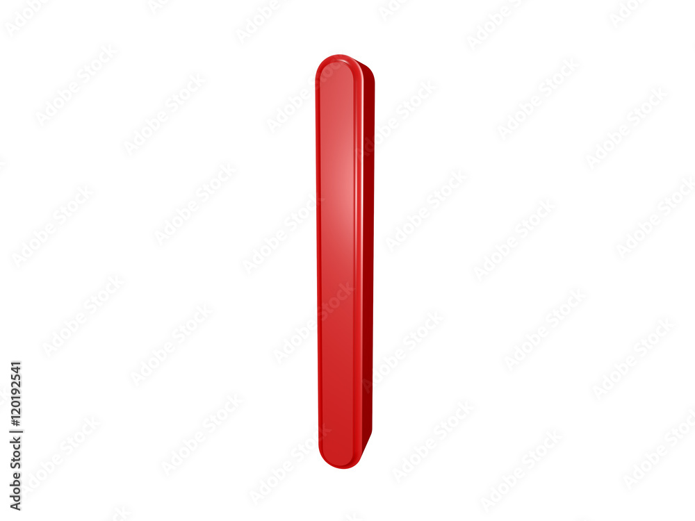 Red letter I isolated on white, 3d illustration Red letter I isolated on white, 3d illustration