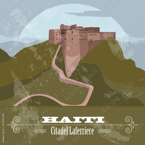 Tableau sur toile Haiti landmarks. Citadel Laferriere. Retro styled image