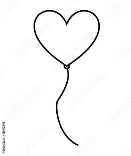 balloon air heart party vector illustration design