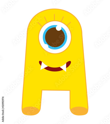 monster character funny comic vector illustration design