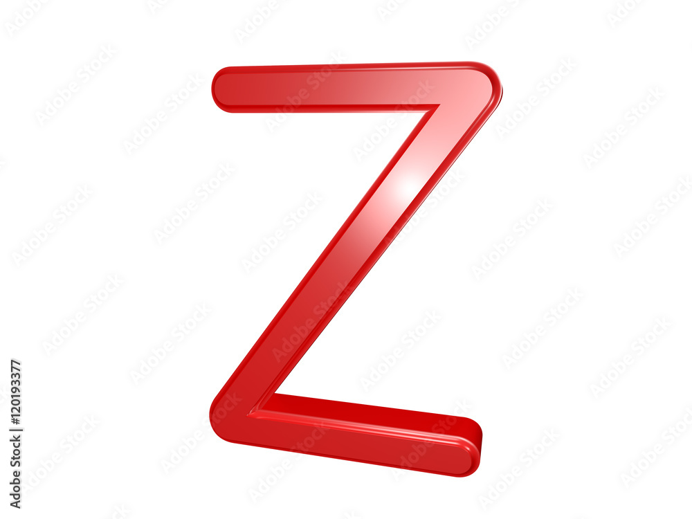 Red letter Z isolated on white, 3d illustration Red letter Z isolated on white, 3d illustration