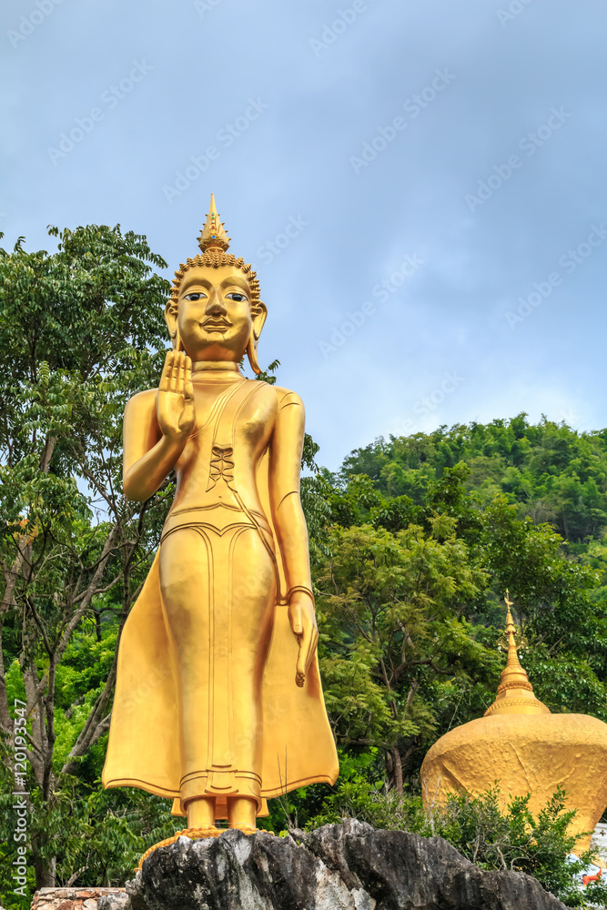Buddha statue in thai temple northern thailand.