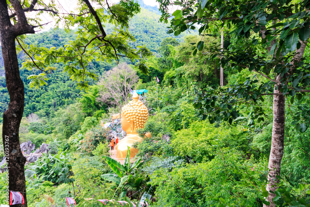 Buddha statue in thai temple northern thailand.
