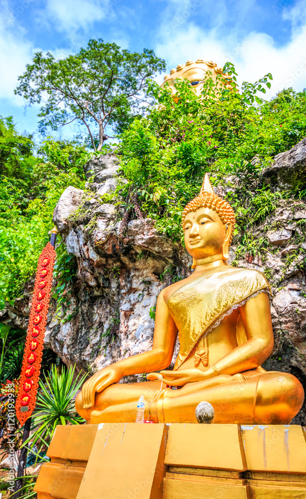 Buddha statue in thai temple northern thailand.