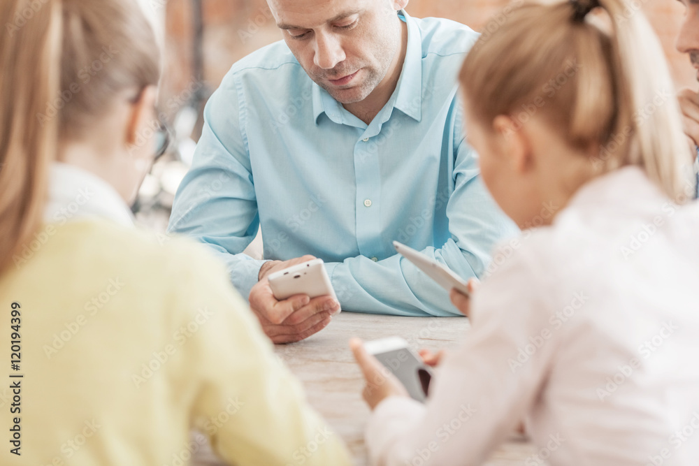 Obraz premium People using digital devices