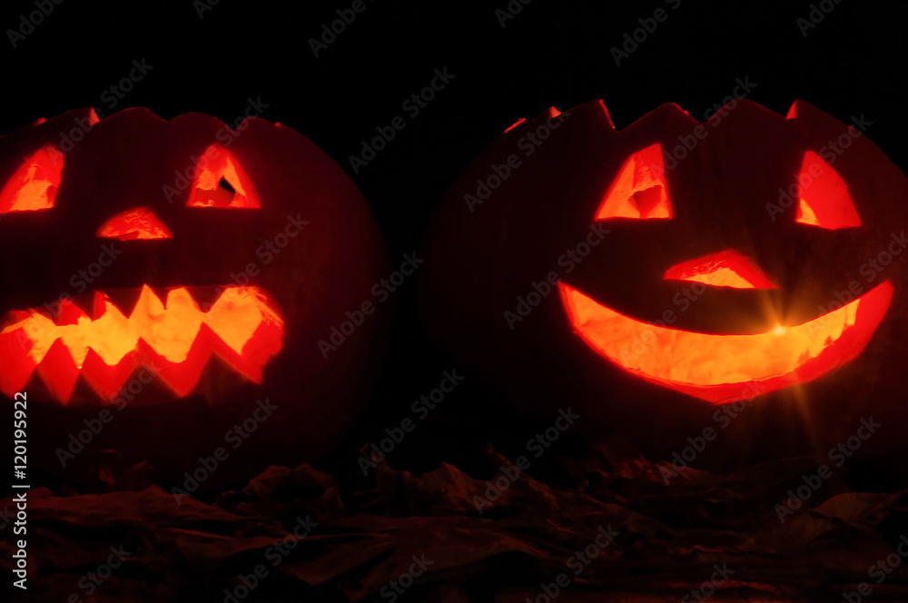 Naklejka premium Crazy Halloween pumpkins