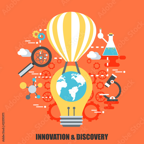 Flat innovation and discovery icon