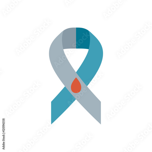 Vector illustration with grey blue diabetes ribbon