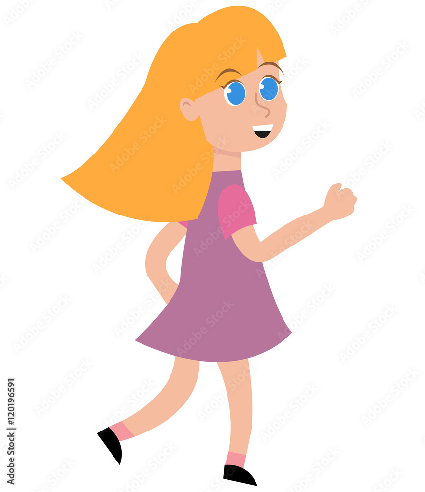 Girl running vector, happy blonde girl with dress, eps, jpg
Girl running vector, happy blonde girl with dress, eps, jpg
