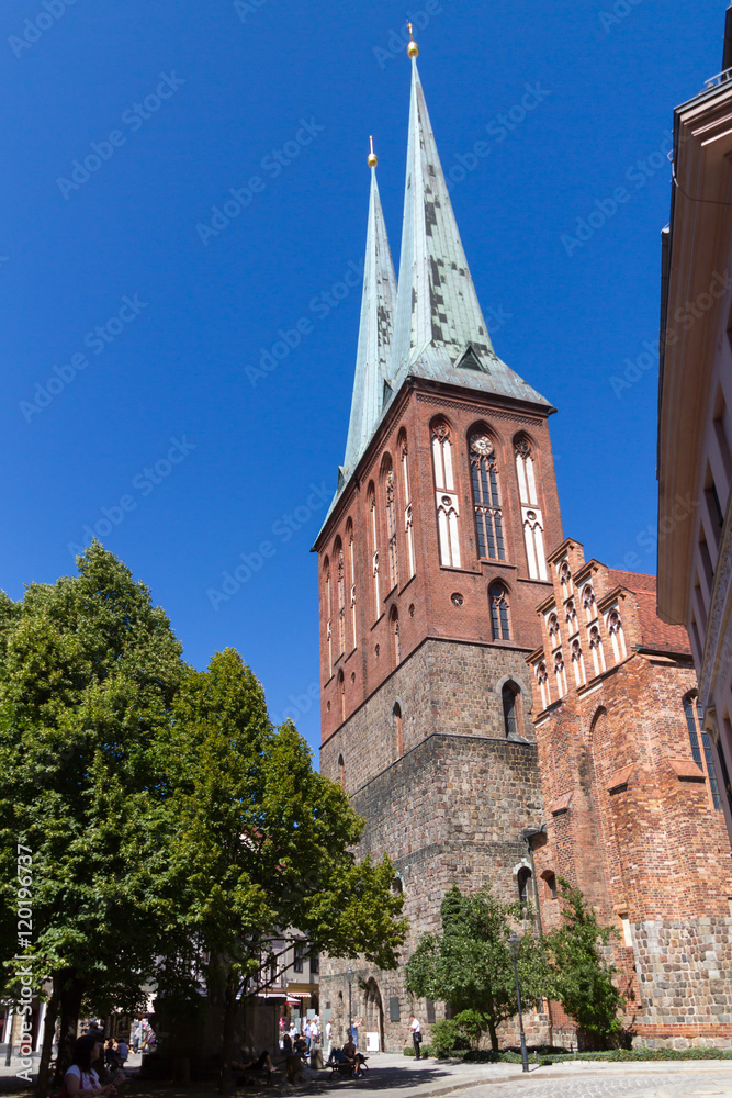 Fototapeta premium Church of St. Nicholas in Berlin. Located in the historic quarter Nikolaiviertel. Now the Brandenburg branch of the museum as part of the Foundation City Museum Berlin.