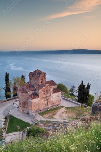 St John Kaneo church at sunset, Lake Ohrid, Macedonia