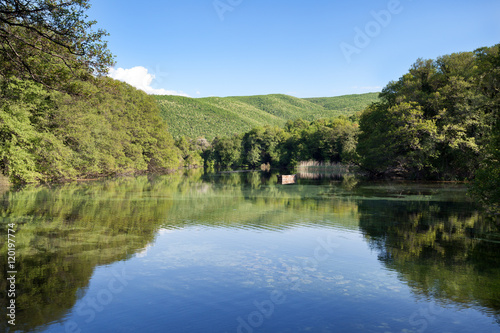 Natural lagoon close to Lake ohrid  Macedonia