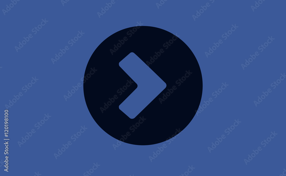 Vector right arrow symbol in circle on flat background Vector right arrow symbol in circle on flat background