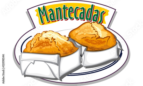 Spanish and  mexican cupcakes - Mantecadas - vector photo