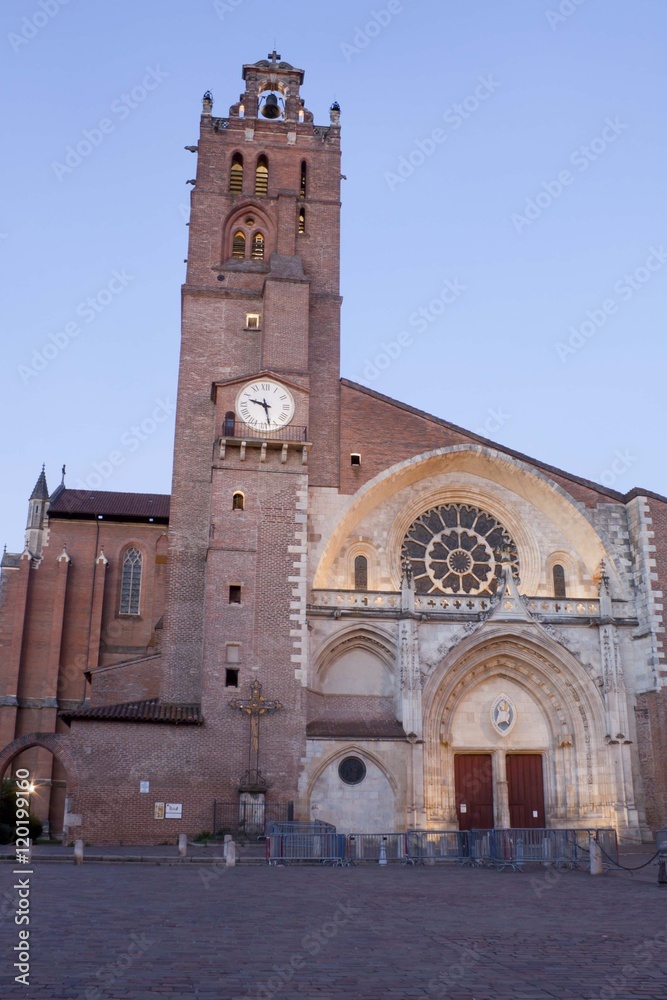 Saint Etienne cathedral in Toulouse and its bell tower, France