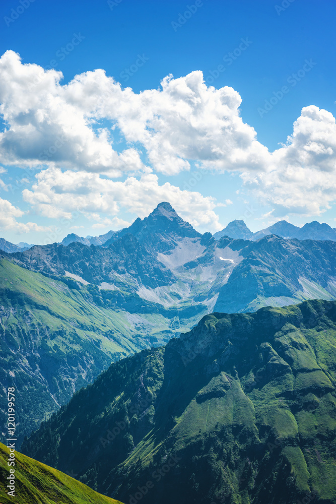 Valley and mountains of the Alps in Germany