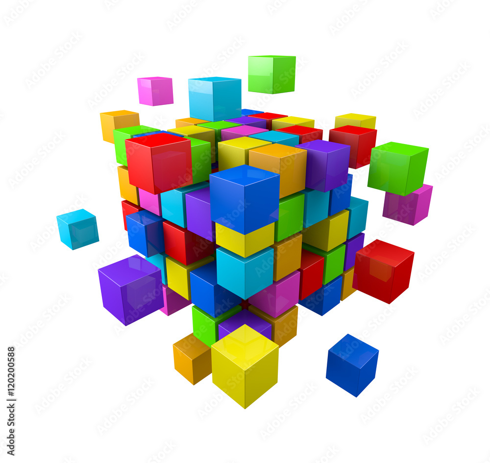 Colorful abstract cubes Colorful abstract cubes