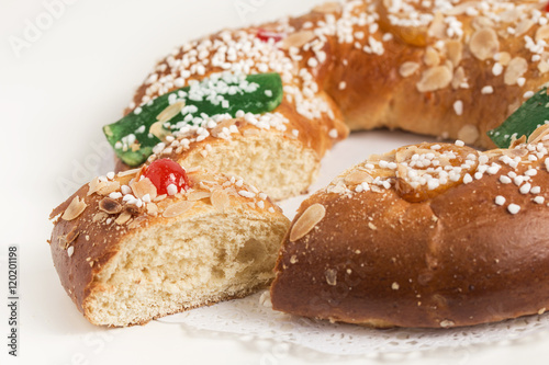 Kings cake, Roscon de Reyes, spanish traditional sweet to eat i