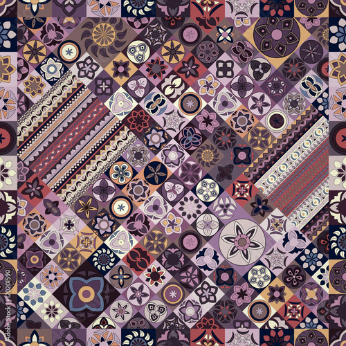 Seamless pattern. Vintage decorative elements. Hand drawn background. Islam, Arabic, Indian, ottoman motifs. Perfect for printing on fabric or paper.