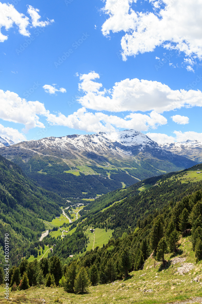 Mountain Monte Sobretta panorama in Ortler Alps, Italy