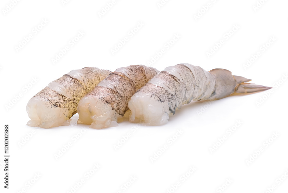 Raw prawns isolated on white background Raw prawns isolated on white background
