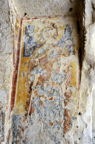 traces of frescoes along the (palombaro lugo) , Matera, Italy photo