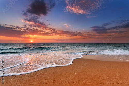 Beautiful tropical sunrise on the beach. © vrstudio