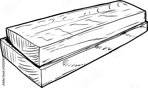 Outline sketch of wooden boards