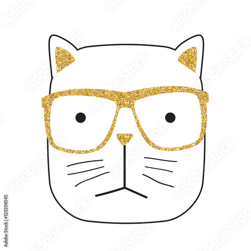 Cute Handdrawn Cat Vector Illustration