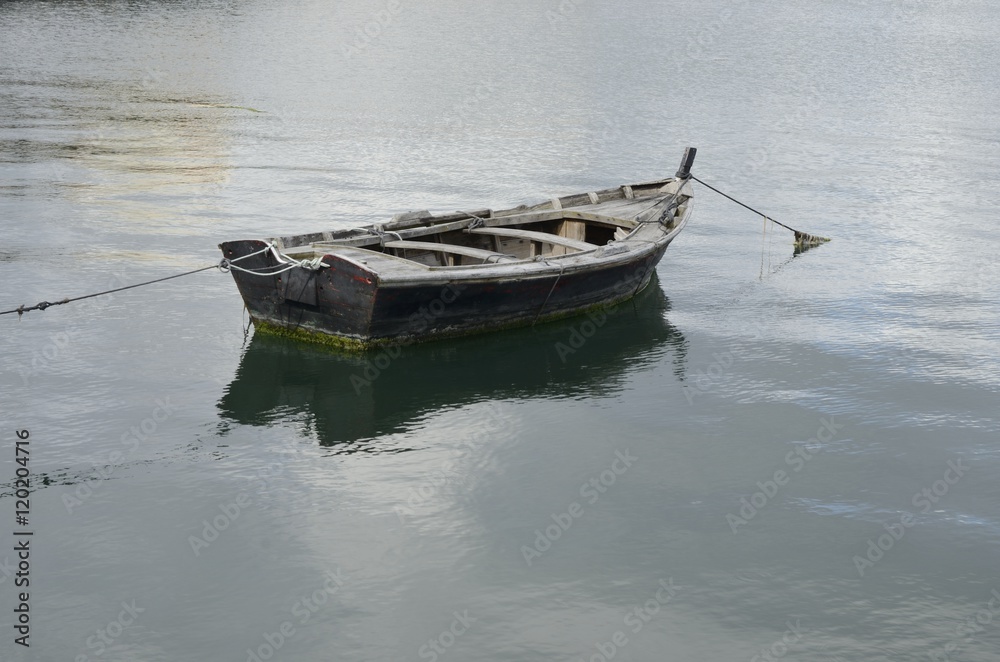 Lonely fishing boat