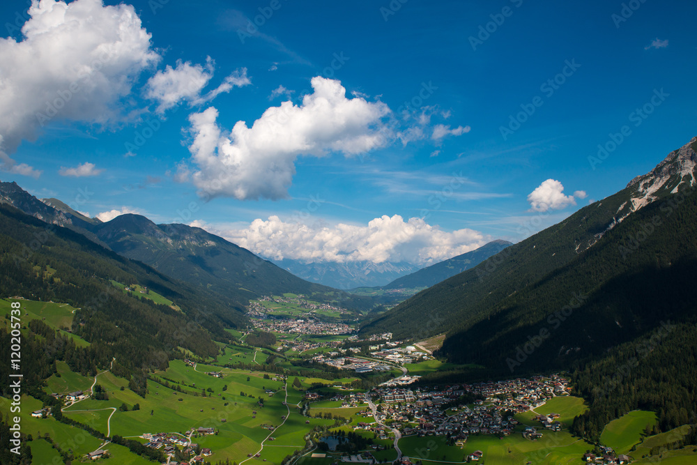 Stubaital, bird view / Stubaital, Tirol in Austria, bird view
