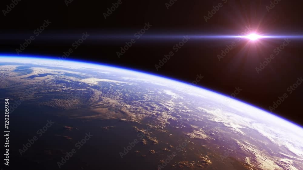 Beautiful View Of Planet Earth From Space. Seamless Looped. Ultra High Definition. 4K. 3840x2160. Realistic 3d Animation.