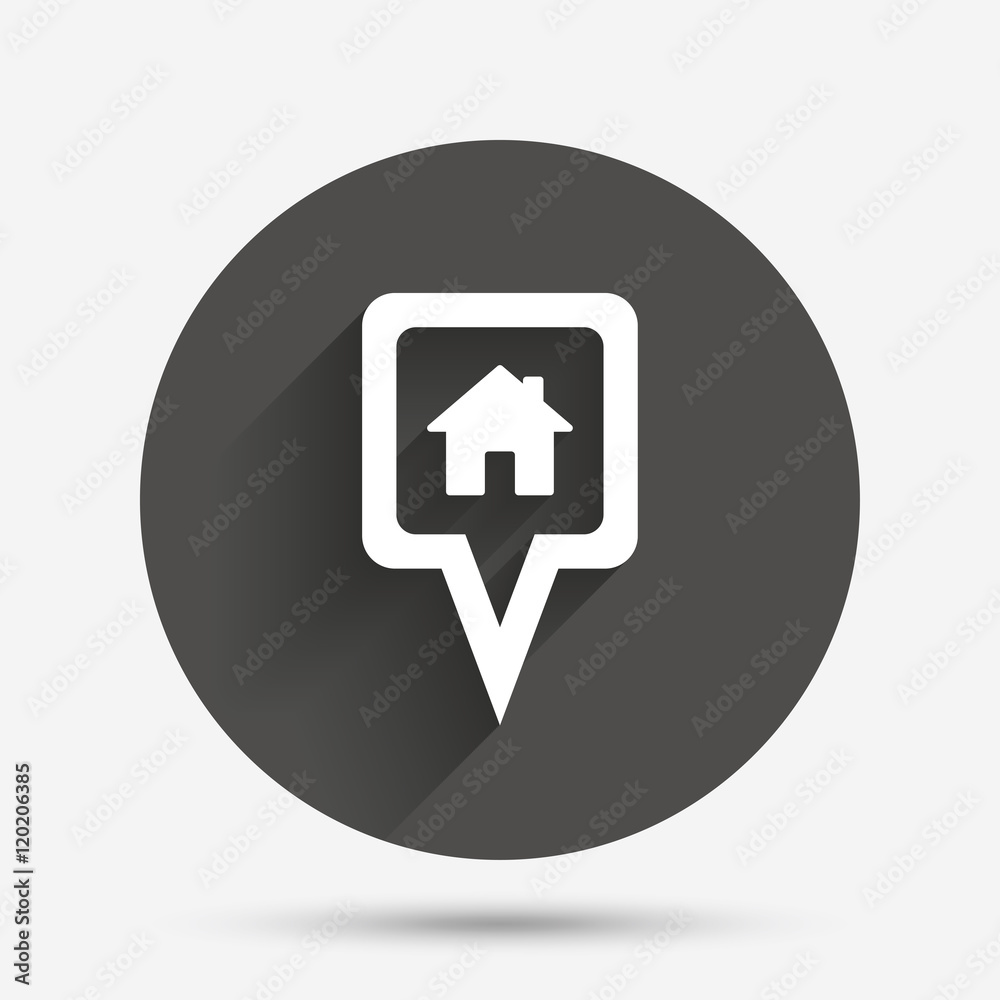 Map pointer house sign icon. Marker symbol. Map pointer house sign icon. Marker symbol.
