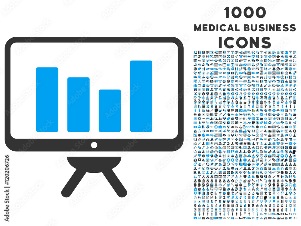 Vecteur Stock Bar Chart Monitoring vector bicolor icon with 1000 ...
