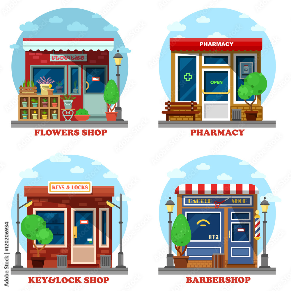 Φωτογραφία Facade of shop and stores outdoor exterior