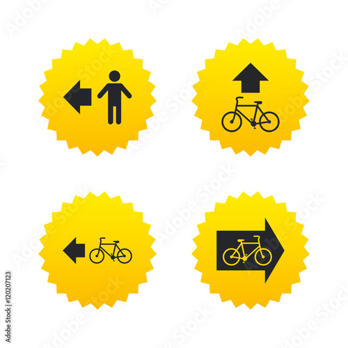 Pedestrian road icon. Bicycle path trail sign.