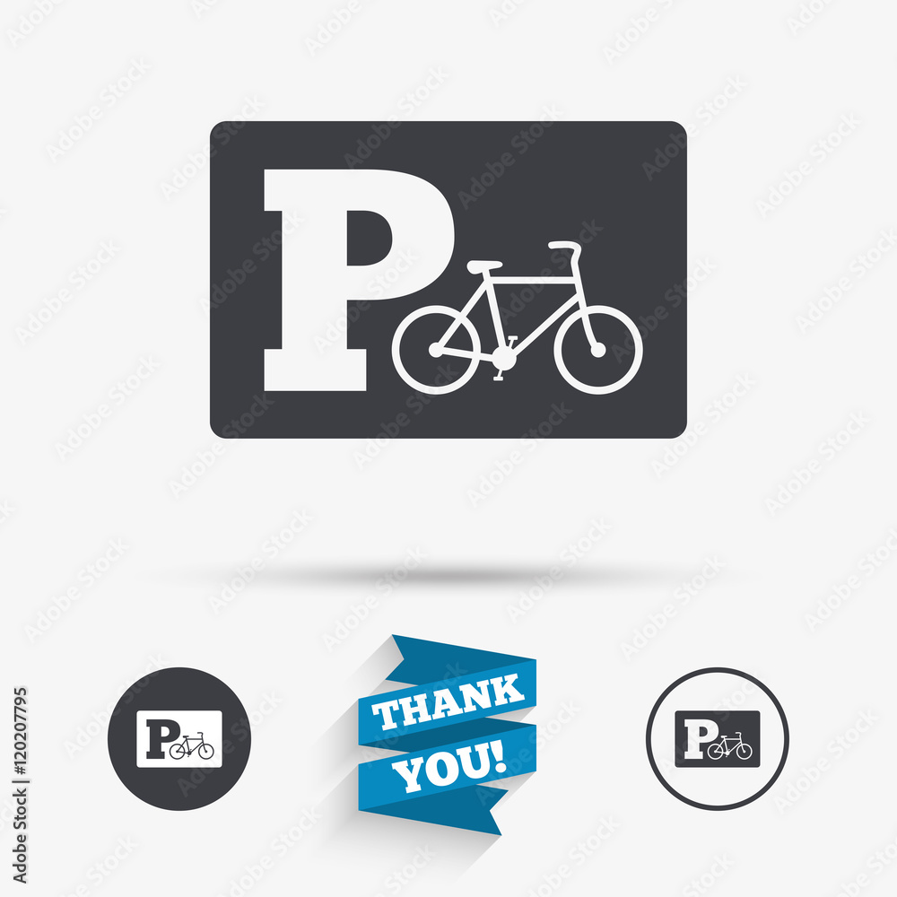 Parking sign icon. Bicycle parking symbol. Parking sign icon. Bicycle parking symbol.