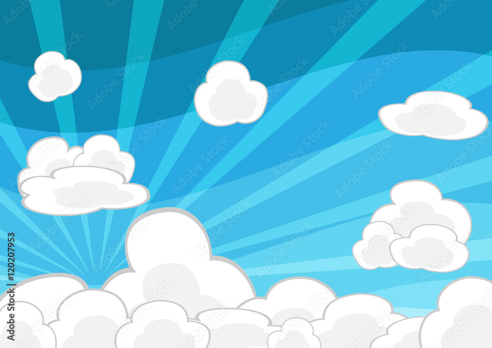 Vector cloud on blue background Vector cloud on blue background