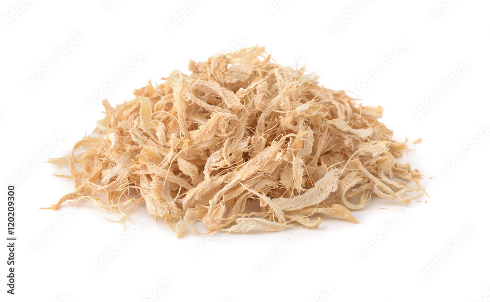 Pile of shredded dry ginger