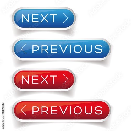 Next Previous button red and blue