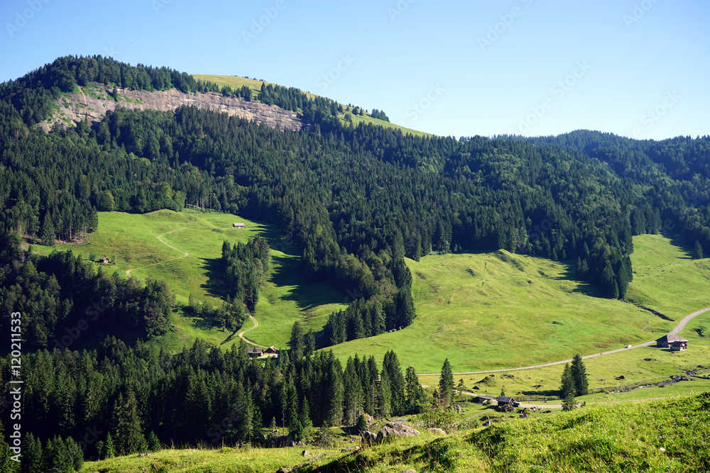 Obraz premium Green valley and range