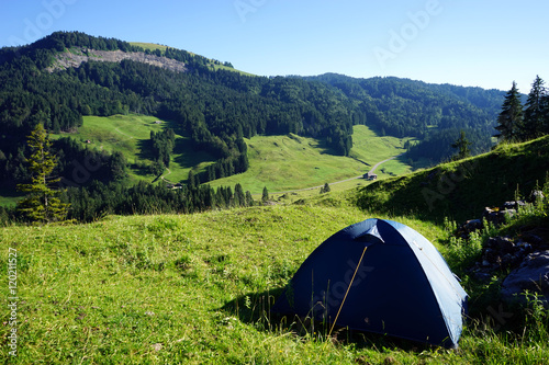 Tent on the slope