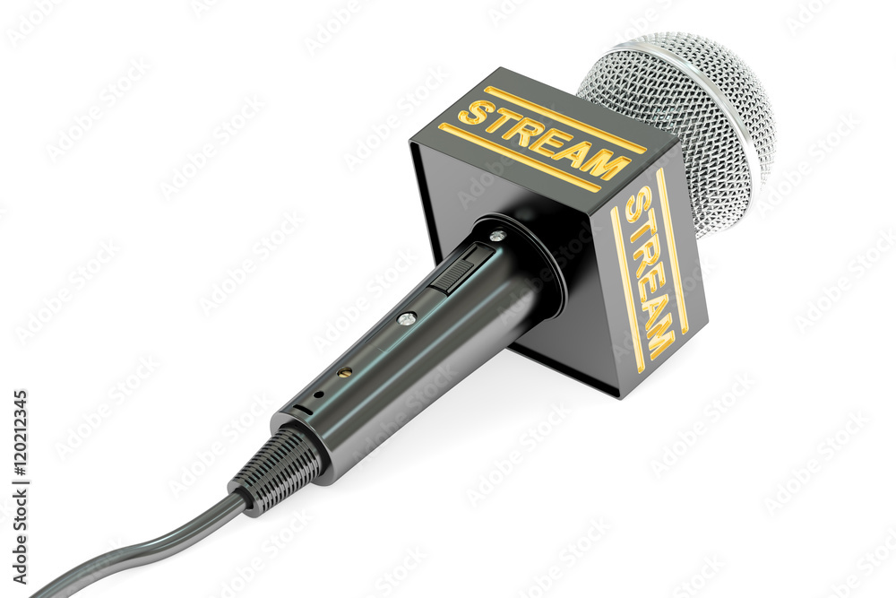 microphone stream, 3D rendering microphone stream, 3D rendering