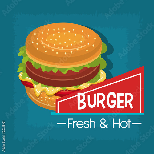 fast food burger design isolated vector illustration eps 10