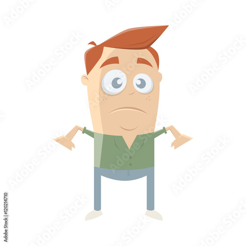 funny illustration of  a pensive guy