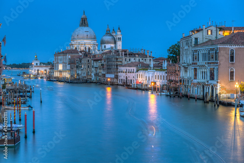 The Grand Canal from Academia bridge at the blue hour, Venice, Italy