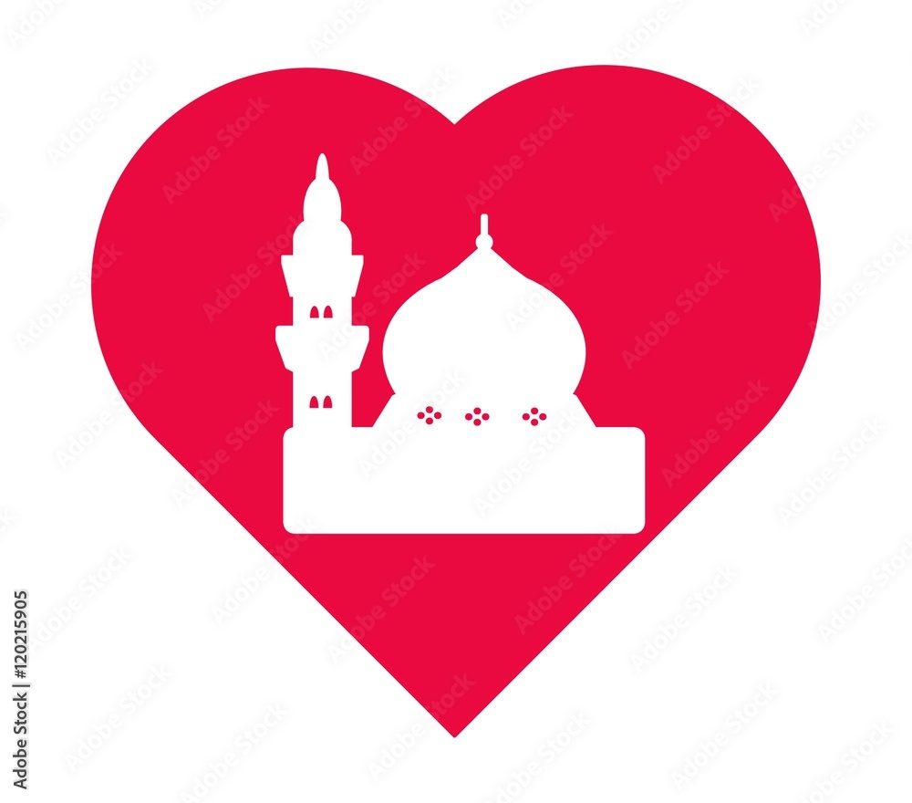 Obraz premium Mosquée dans un cœur